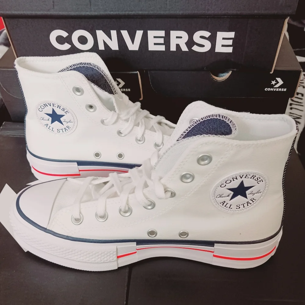 Converse Chuck Taylor All Star Lift Retro Denim Shoes Size 6 - Picture 4 of 12